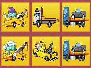 Tow Trucks Memory Puzzle Game